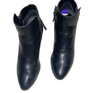 Frye Boots Women Size 8.5 Shoes Judith Double Zip Black Leather Low Heel Booties